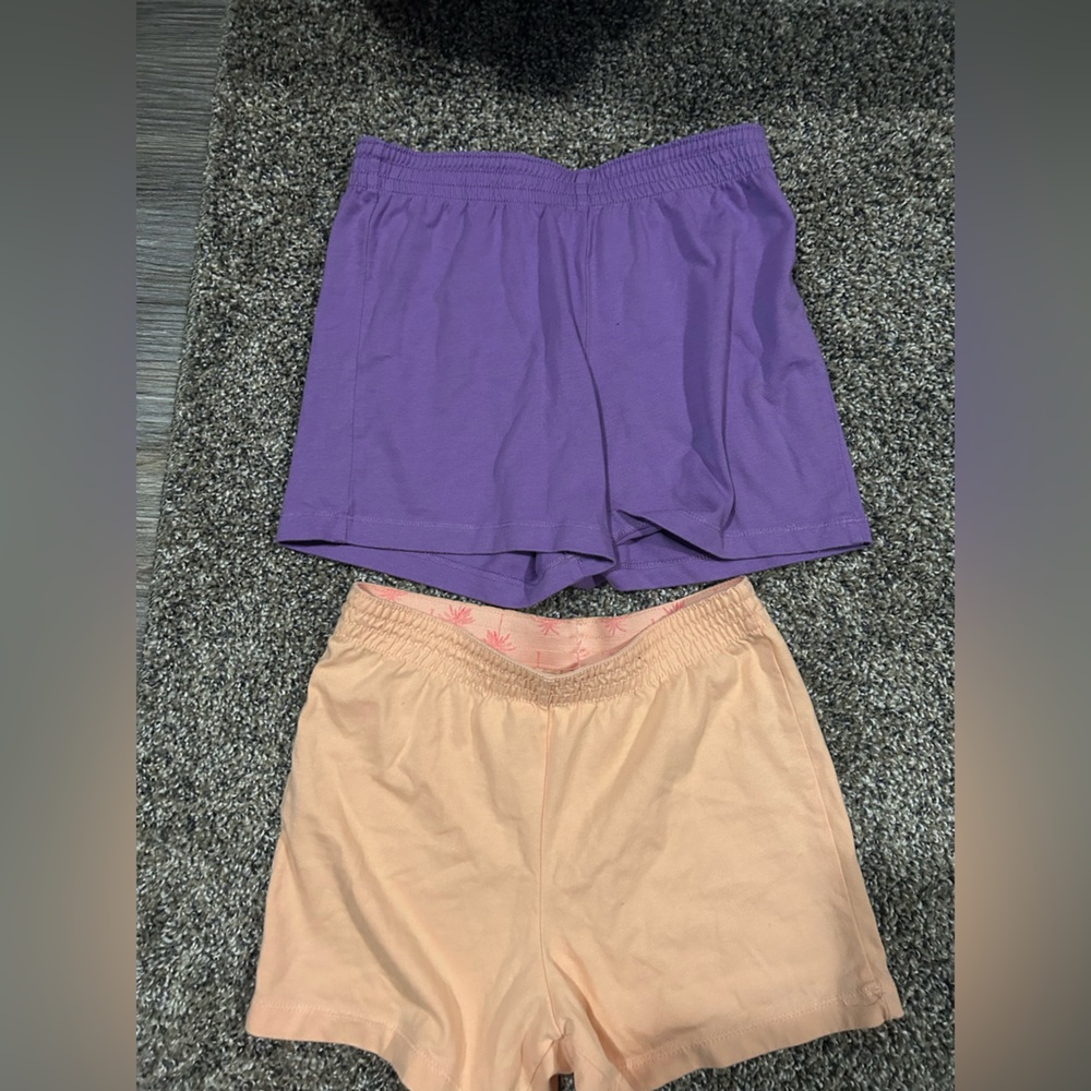 wonder nation Peach Shorts with Pink Palm Print